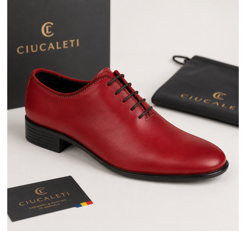 Pantofi barbati rosii eleganti din piele naturala Maximus GKR219R