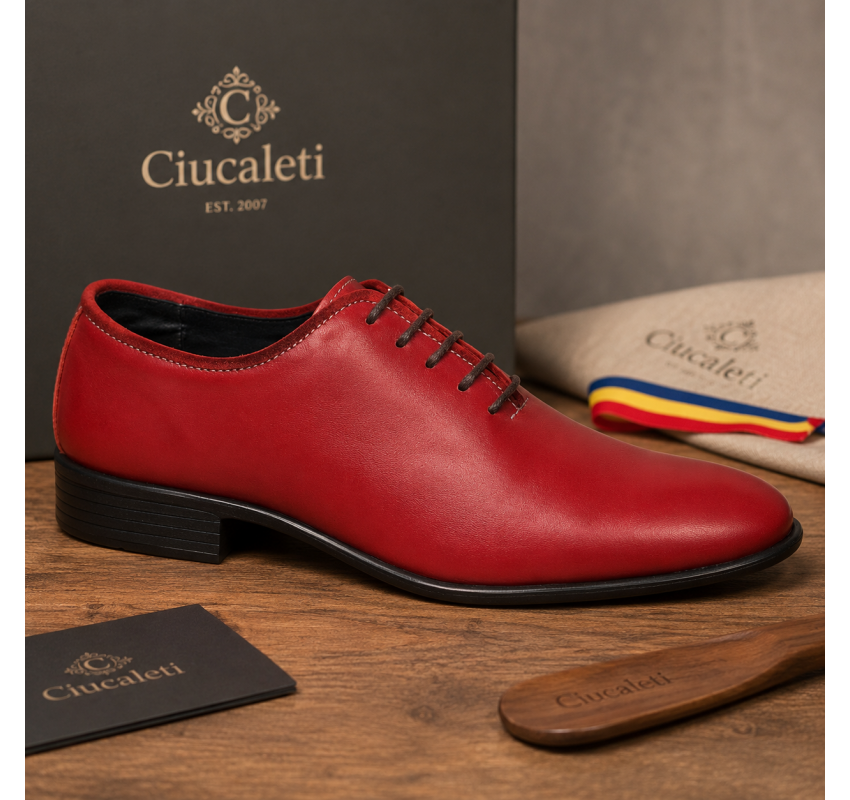 Pantofi barbati rosii eleganti din piele naturala Maximus GKR219R