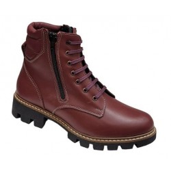 Ghete dama imblanite din piele naturala cu doua femoare Bordeaux GKR21VIS