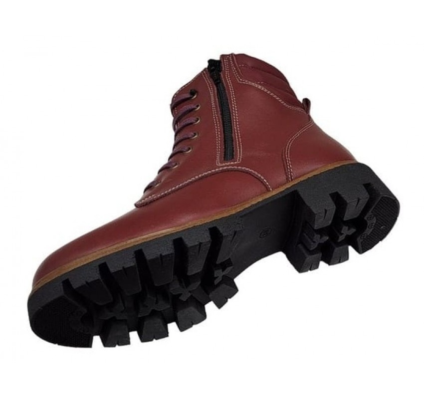 Ghete dama imblanite din piele naturala cu doua femoare Bordeaux GKR21VIS