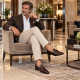 Mocasini barbati eleganti maro inchis din piele naturala matritata lacuita cu ciucuri GKR220MCR