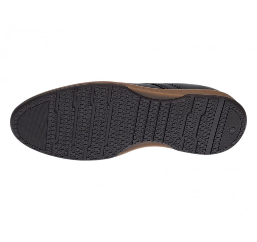 Pantofi barbati casual din piele naturala de culoare Neagra GKR230NS