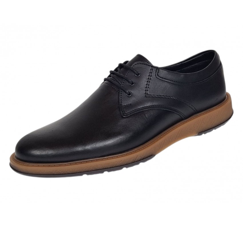 Pantofi barbati casual din piele naturala de culoare Neagra GKR230NS