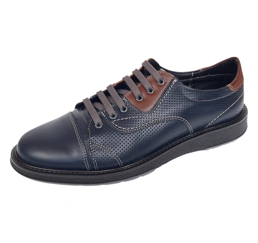 Pantofi barbati casual din piele naturala Bleumarin Matritat GKR231BTR