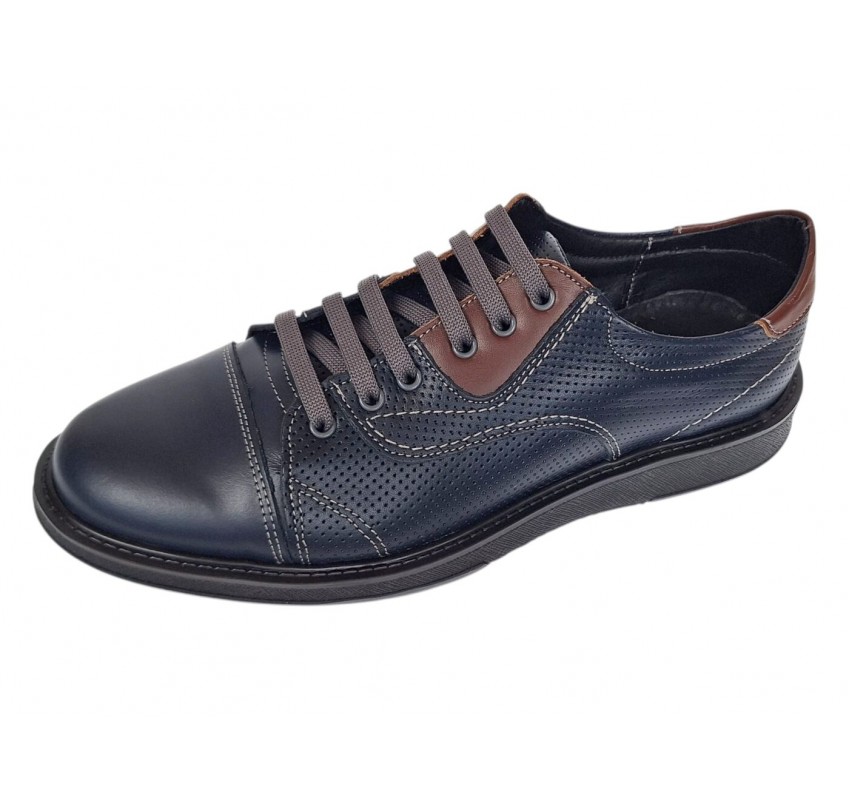 Pantofi barbati casual din piele naturala Bleumarin Matritat GKR231BTR