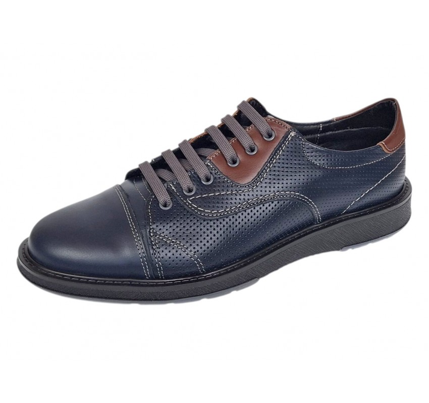 Pantofi barbati casual din piele naturala Bleumarin Matritat GKR231BTR