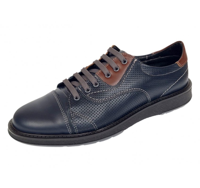 Pantofi barbati casual din piele naturala Bleumarin Matritat GKR231BTR