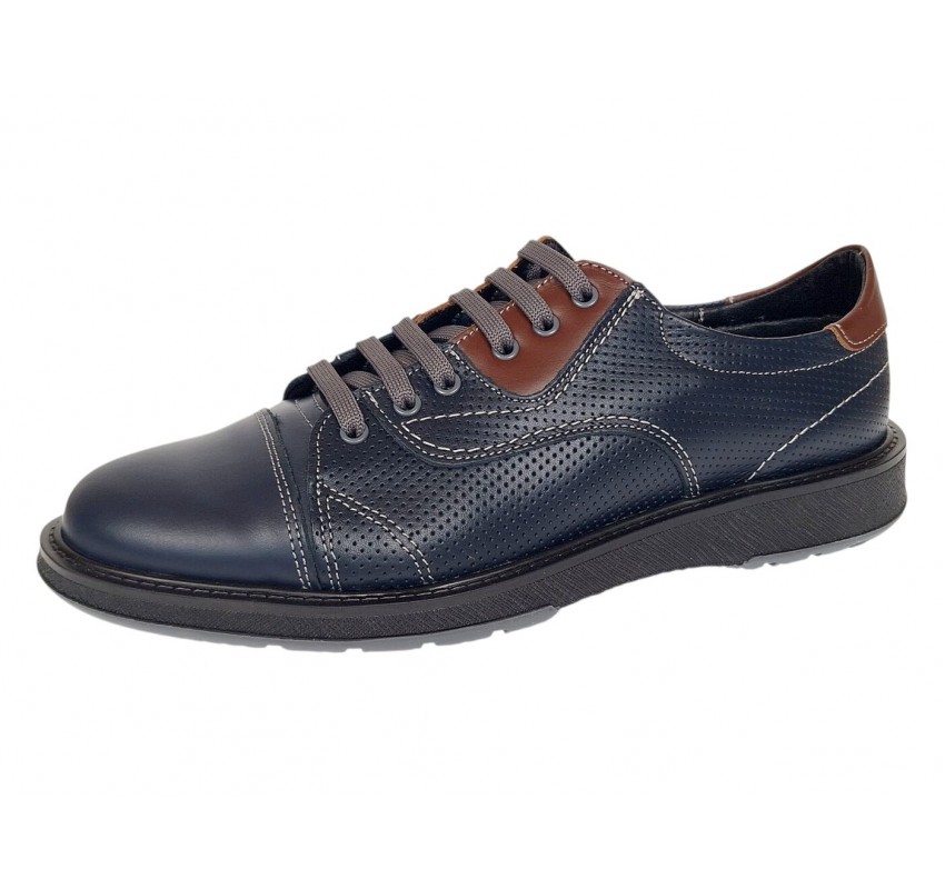 Pantofi barbati casual din piele naturala Bleumarin Matritat GKR231BTR