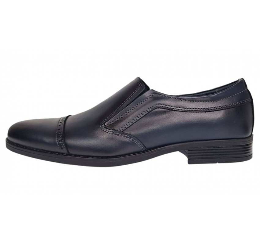 Pantofi barbati eleganti din piele naturala Bleumarin fara siret GKR232BL