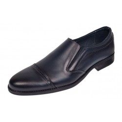 Pantofi barbati eleganti din piele naturala Bleumarin fara siret GKR232BL