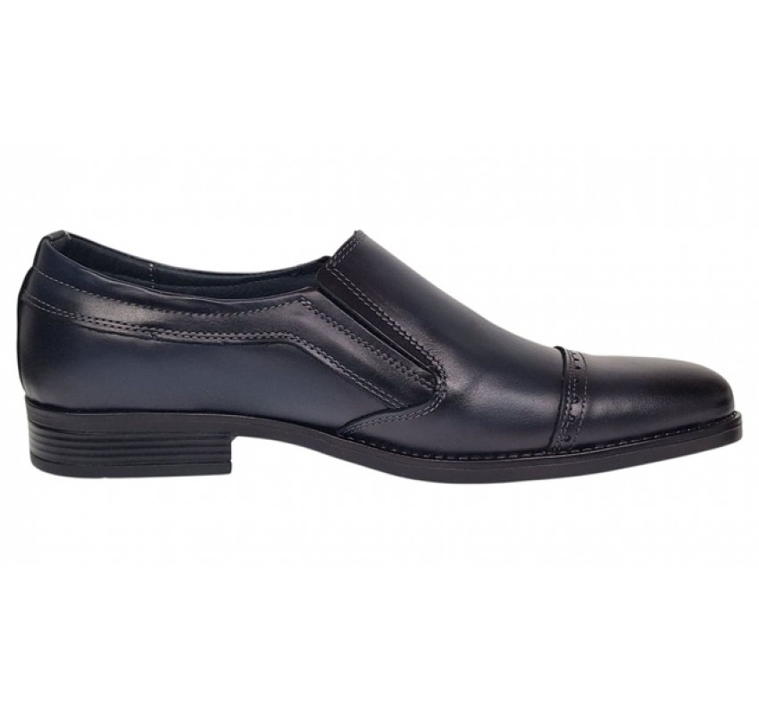 Pantofi barbati eleganti din piele naturala Bleumarin fara siret GKR232BL