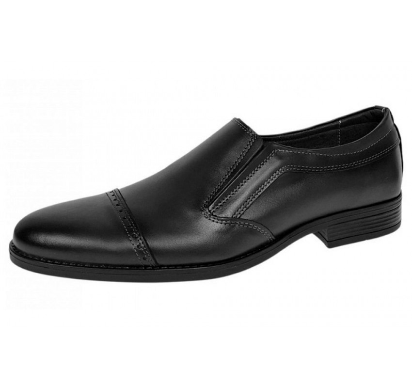 Pantofi barbati negri eleganti din piele naturala fara siret GKR232BN