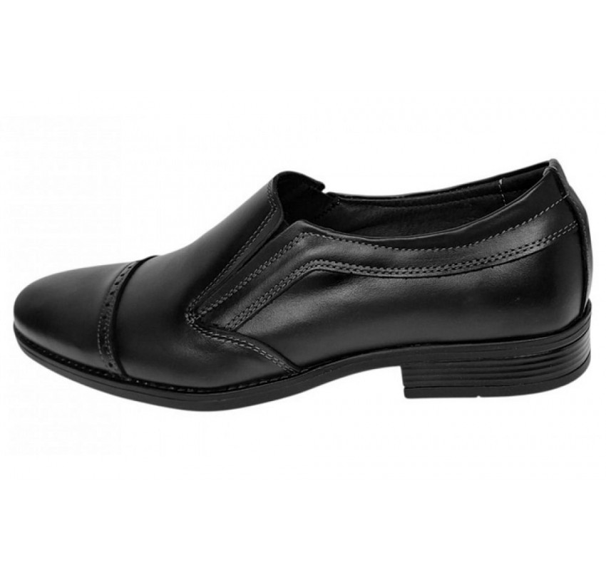 Pantofi barbati negri eleganti din piele naturala fara siret GKR232BN