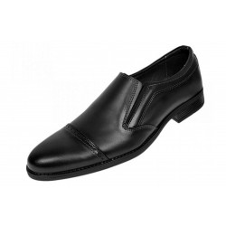 Pantofi barbati negri eleganti din piele naturala fara siret GKR232BN