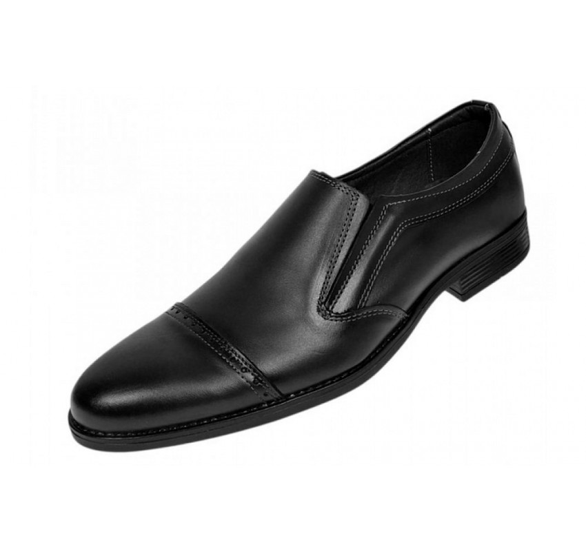 Pantofi barbati negri eleganti din piele naturala fara siret GKR232BN