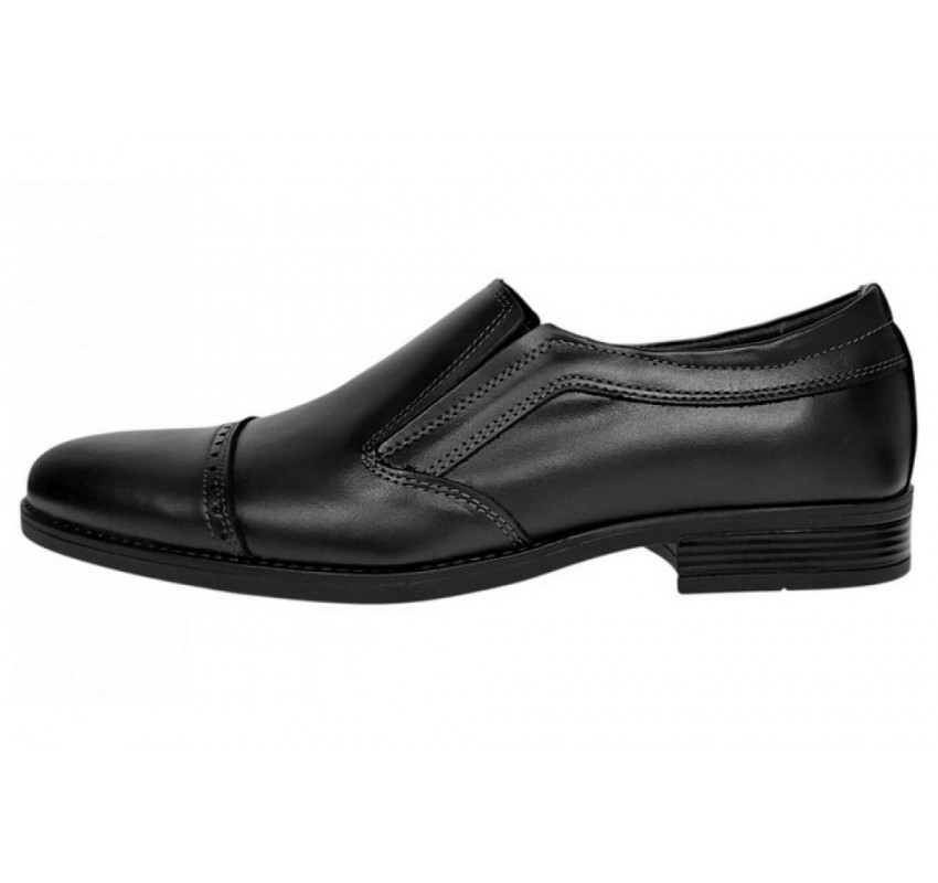 Pantofi barbati negri eleganti din piele naturala fara siret GKR232BN