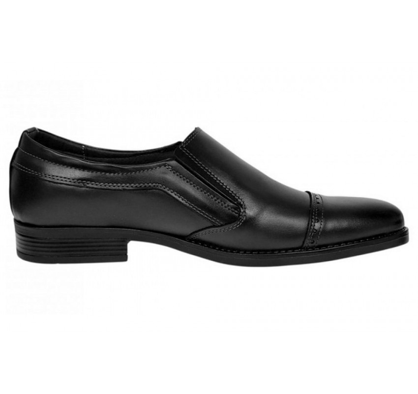 Pantofi barbati negri eleganti din piele naturala fara siret GKR232BN