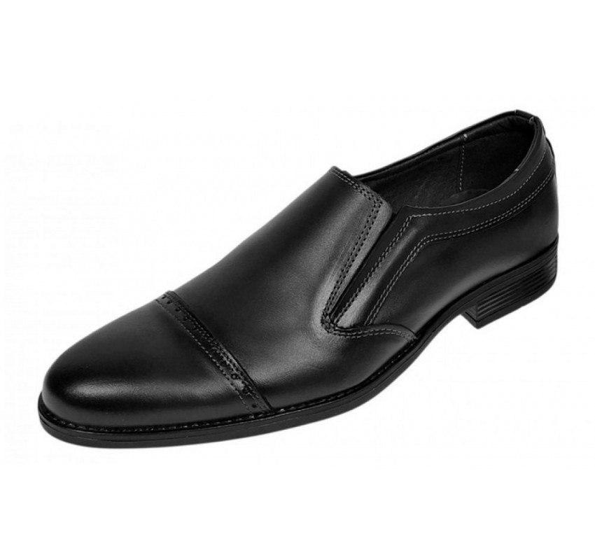 Pantofi barbati negri eleganti din piele naturala fara siret GKR232BN