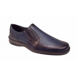 Pantofi casual barbati din piele naturala, perforati cu elastic - Bleumarin GKR23BL Pantofi casual barbati din piele naturala, perforati cu elastic - Bleumarin GKR23BL