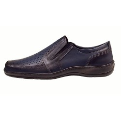 Pantofi casual barbati din piele naturala, perforati cu elastic - Bleumarin GKR23BL Pantofi casual barbati din piele naturala, perforati cu elastic - Bleumarin GKR23BL