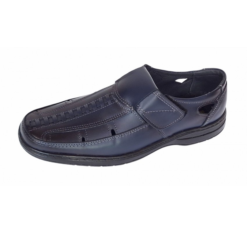 Pantofi barbati casual din piele naturala, calapod lat - Model GKR24 Bleumarin Pantofi barbati casual din piele naturala, calapod lat - Model GKR24 Bleumarin