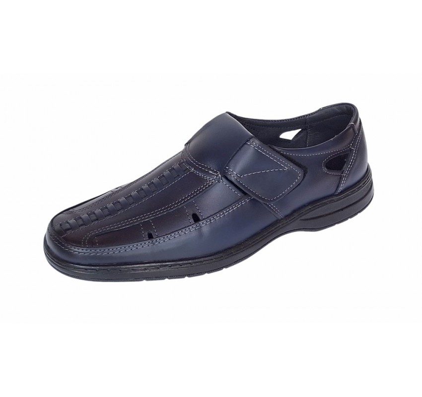 Pantofi barbati casual din piele naturala, calapod lat - Model GKR24 Bleumarin Pantofi barbati casual din piele naturala, calapod lat - Model GKR24 Bleumarin