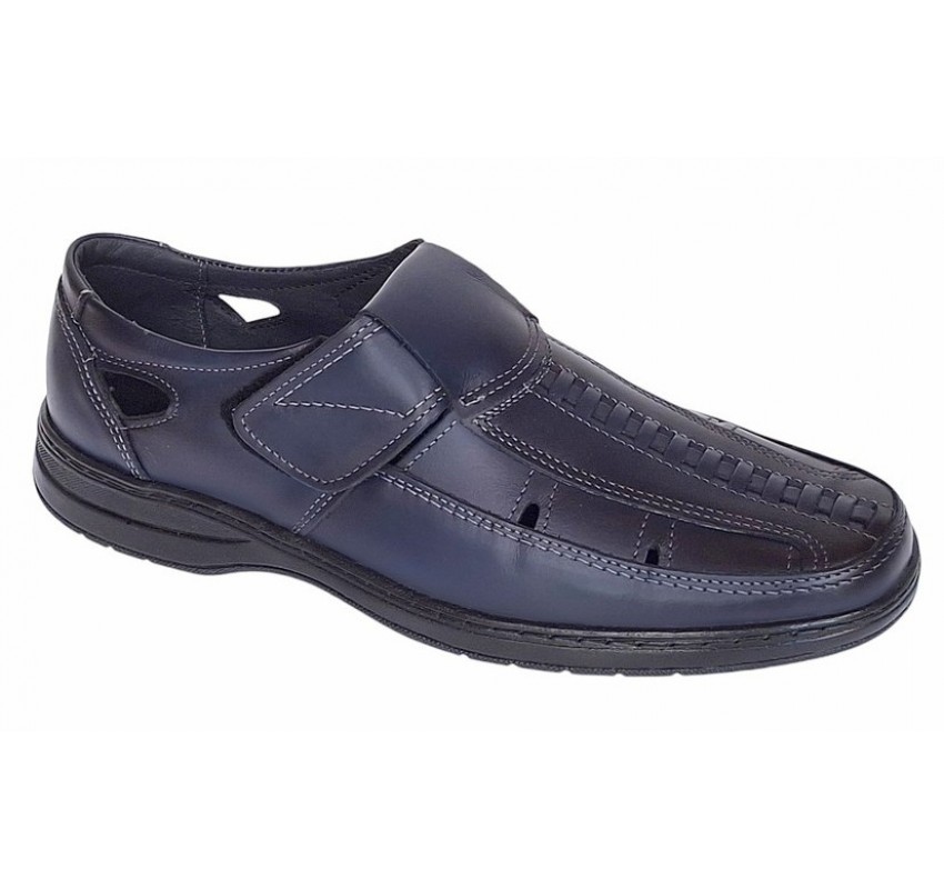 Pantofi barbati casual din piele naturala, calapod lat - Model GKR24 Bleumarin Pantofi barbati casual din piele naturala, calapod lat - Model GKR24 Bleumarin
