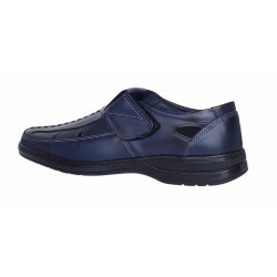 Pantofi barbati casual din piele naturala, calapod lat - Model GKR24 Bleumarin