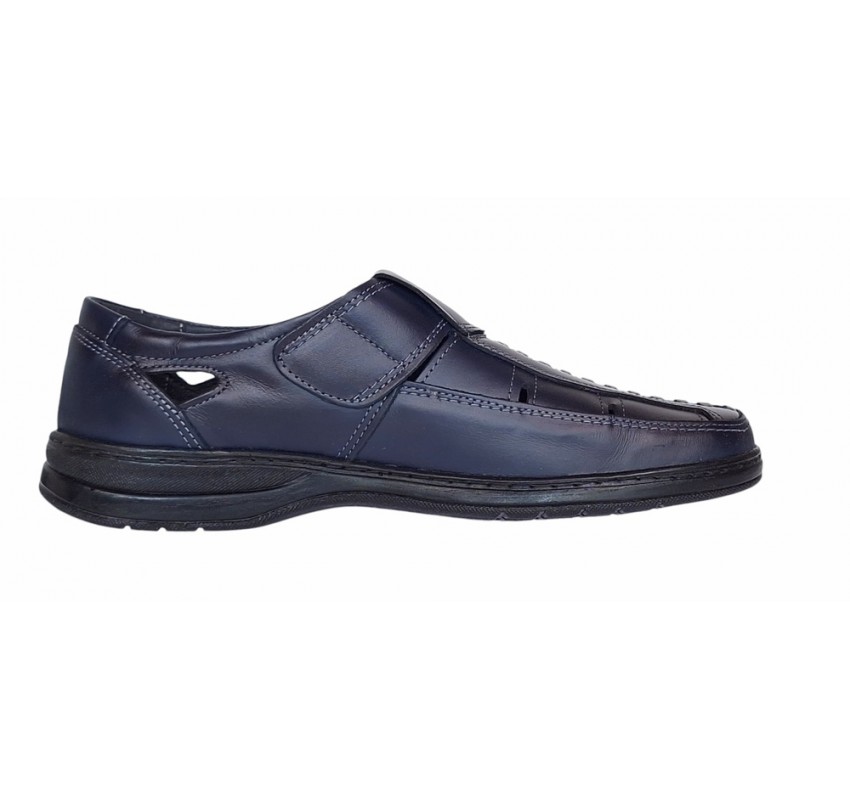Pantofi barbati casual din piele naturala, calapod lat - Model GKR24 Bleumarin Pantofi barbati casual din piele naturala, calapod lat - Model GKR24 Bleumarin