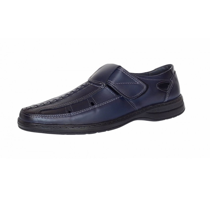 Pantofi barbati casual din piele naturala, calapod lat - Model GKR24 Bleumarin Pantofi barbati casual din piele naturala, calapod lat - Model GKR24 Bleumarin