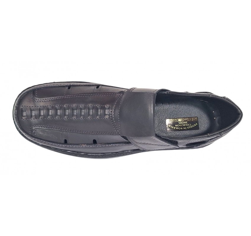 Pantofi barbati gri casual decupati din piele naturala  GKR24GRI
