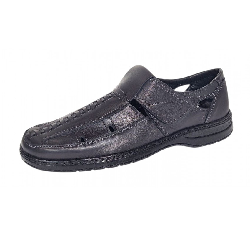 Pantofi barbati gri casual decupati din piele naturala  GKR24GRI