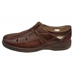 Pantofi barbati casual din piele naturala, decupati, cu scai, calapod lat - GKR24M