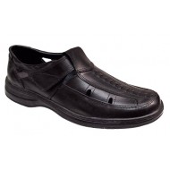 Pantofi barbati casual din piele naturala, decupati, cu scai, calapod lat, GKR24N