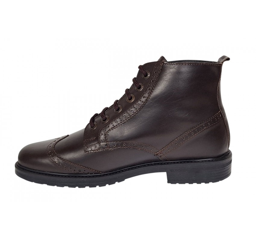 Ghete barbati Oxford din piele naturala imblanite GKR29 Maro Coffee Marimea 39