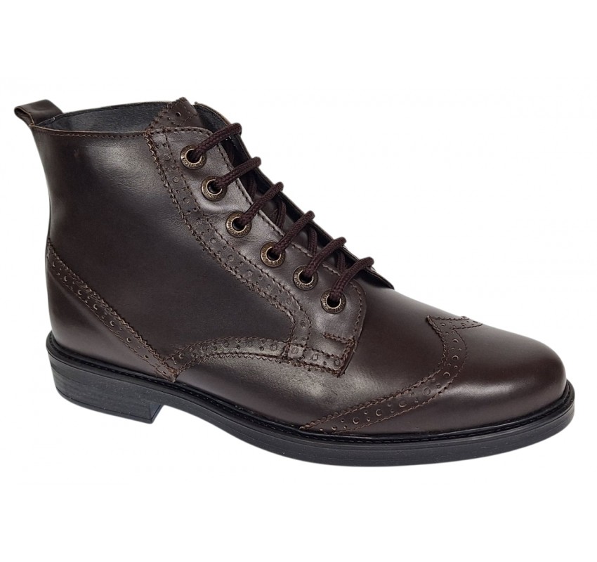 Ghete barbati Oxford din piele naturala imblanite GKR29 Maro Coffee Marimea 39