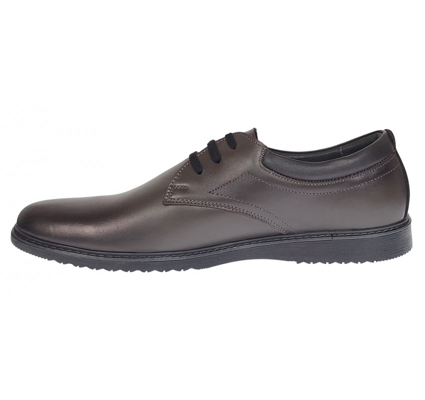 Pantofi barbati casual din piele naturala Gri GKR30GRI