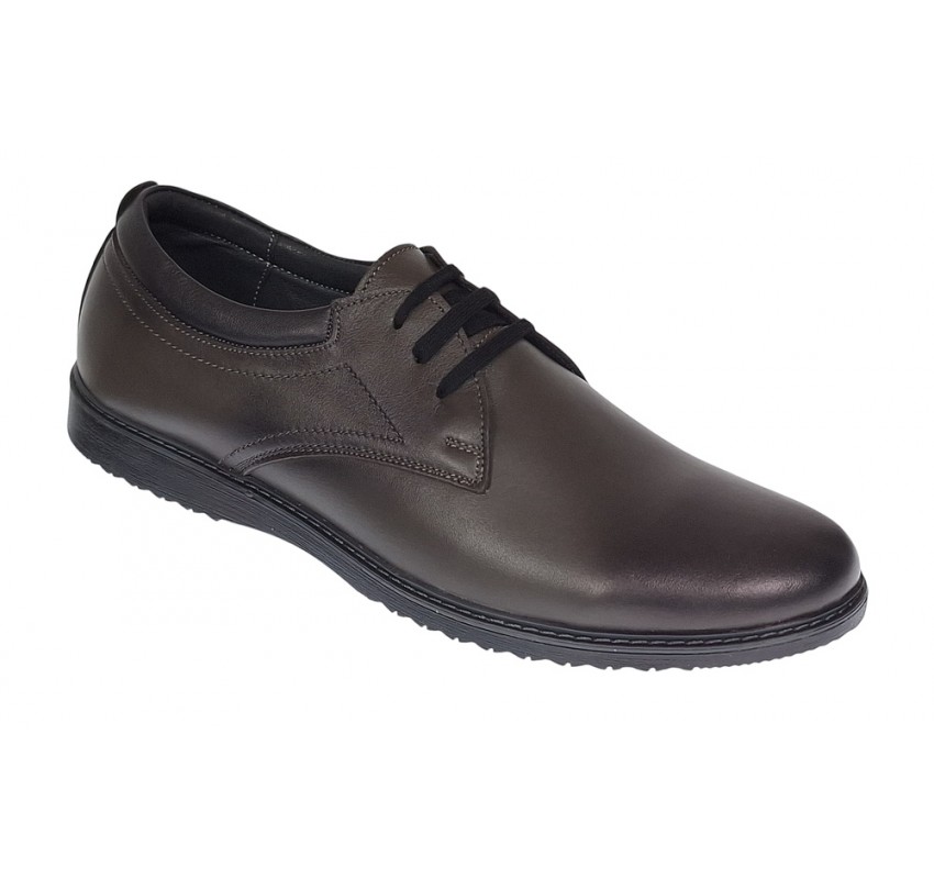 Pantofi barbati casual din piele naturala Gri GKR30GRI