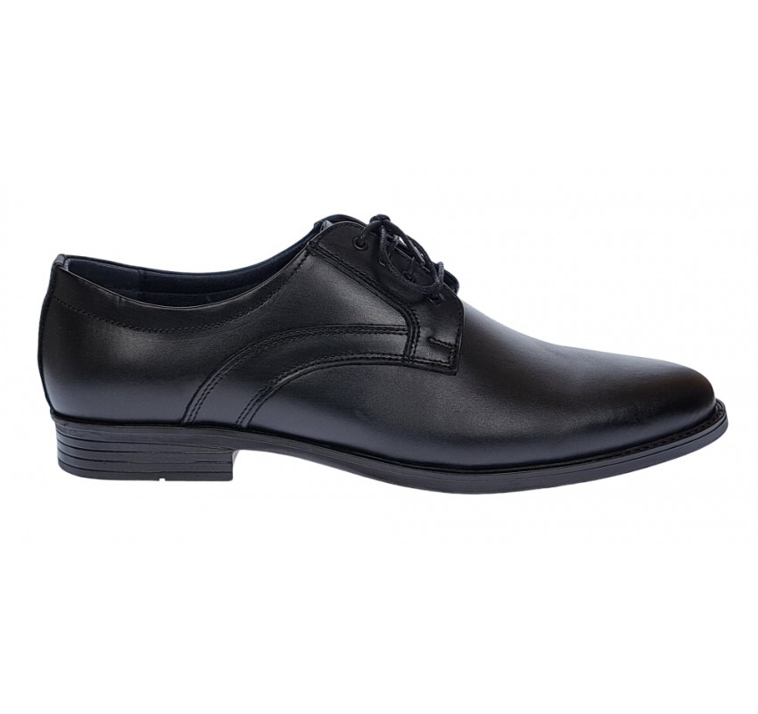 Pantofi barbati eleganti din piele naturala de culoare neagra GKR31N