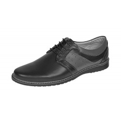 Pantofi barbati casual din piele naturala Negru GKR32N
