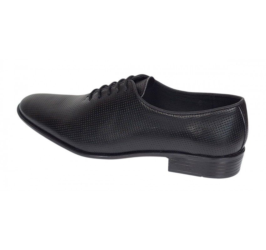 Pantofi barbati eleganti din piele naturala - Model Office Negru Matritat GKR35NPF