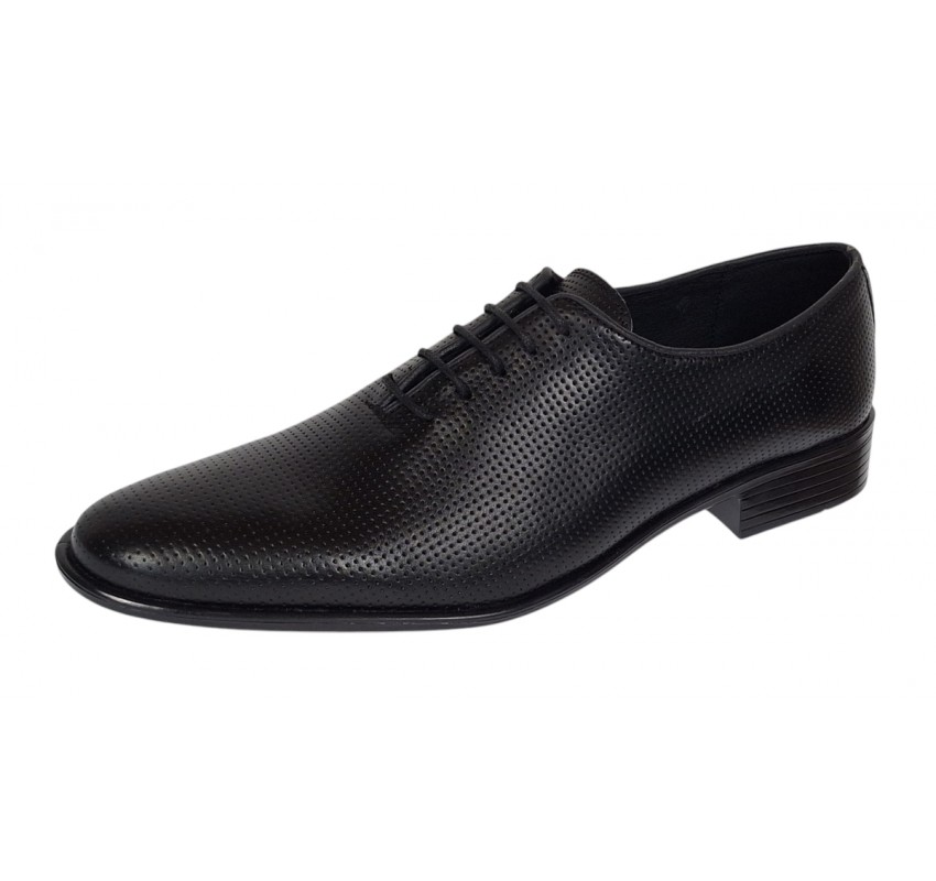 Pantofi barbati eleganti din piele naturala - Model Office Negru Matritat GKR35NPF