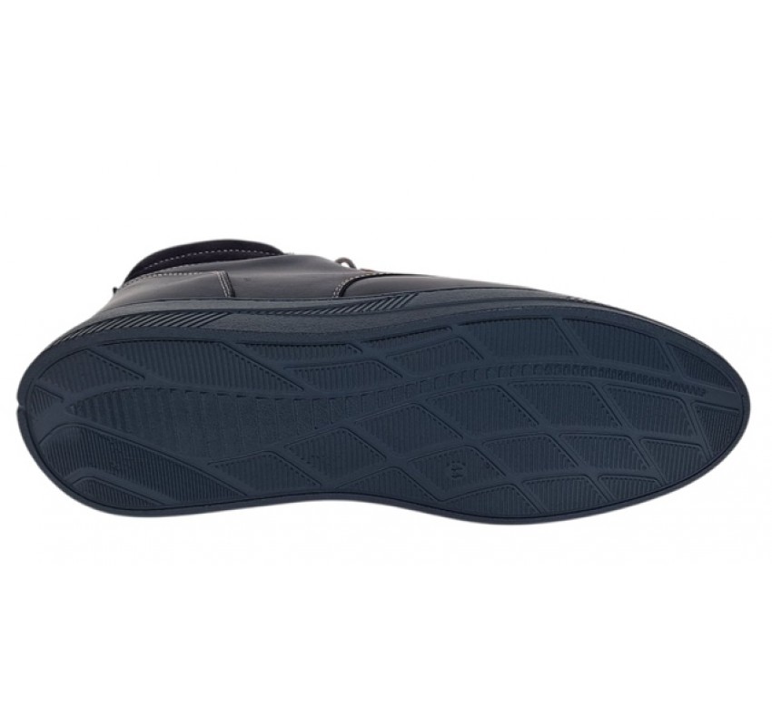 Ghete barbati din piele naturala imblanite, bleumarin, GKR36BL