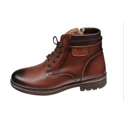 Ghete barbati casual din piele naturala (imblanite) Maro GKR39M