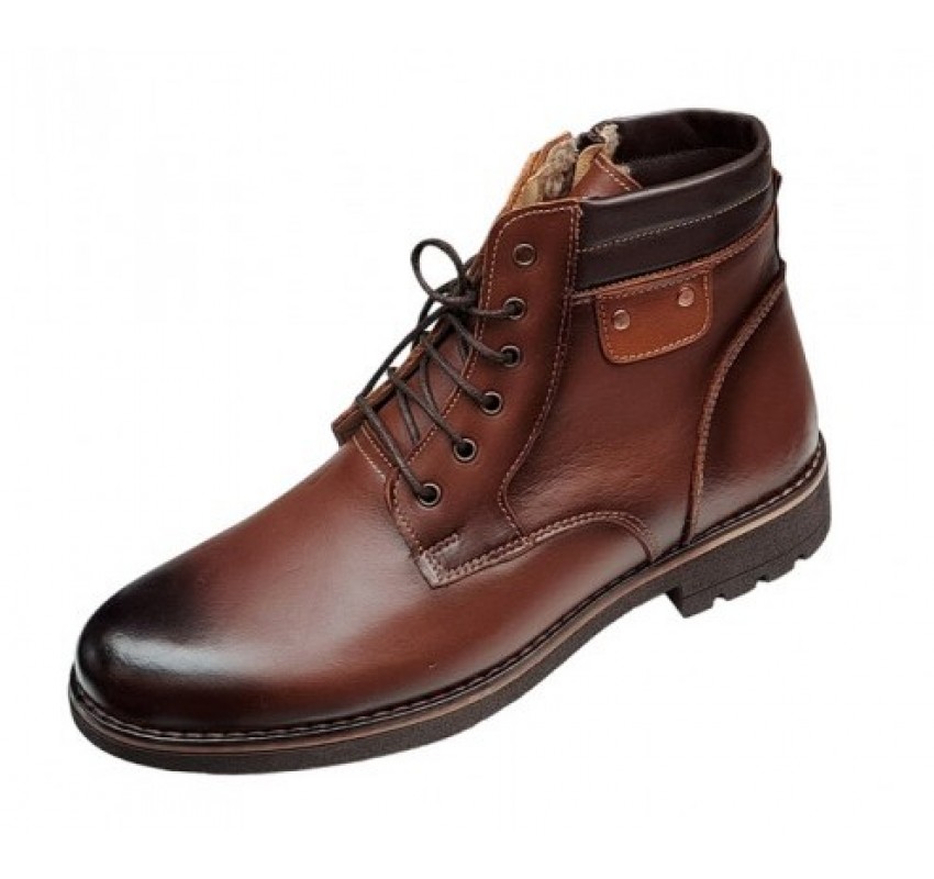 Ghete barbati casual din piele naturala (imblanite) Maro GKR39M