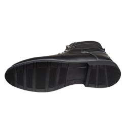 Ghete barbati, din piele naturala, imblanite, Burano, Negru, GKR41N