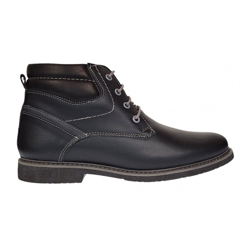Ghete barbati, din piele naturala, imblanite, Burano, Negru, GKR41N Ghete barbati, din piele naturala, imblanite, Burano, Negru, GKR41N