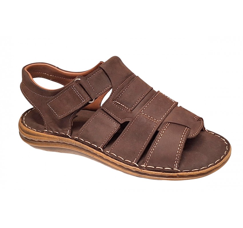 Sandale barbati casual din piele naturala maro bufo GKR47BM Sandale barbati casual din piele naturala maro bufo GKR47BM