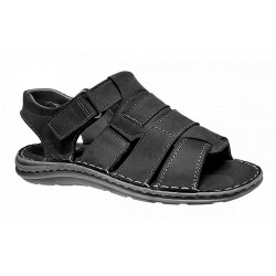 Sandale barbati casual din piele naturala negru bufo GKR47BN