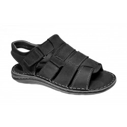 Sandale barbati casual din piele naturala negru bufo GKR47BN
